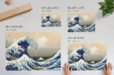 Affiche décorative La Grande Vague de Kanagawa (1760-1849) par Hokusai – Estampe japonaise ukiyo-e