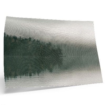 Affiche décorative Paysage forestier brumeux au bord du lac