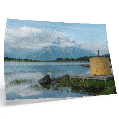 Affiche et poster montagnes, lac, nuages, pont