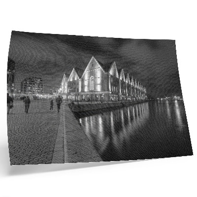 Affiche Architecture monochrome avec reflet dans l'eau