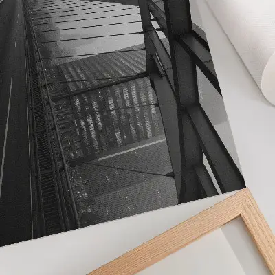 Affiche et poster représentant un pont de ville et des bâtiments majestueux à l'élégance austère