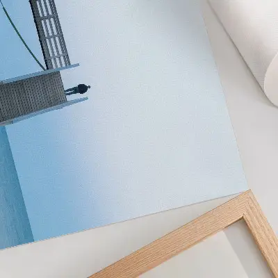 Affiche et poster représentant une architecture minimaliste avec des escaliers symbolisant la paix et la personne