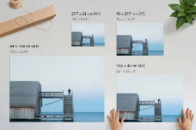 Affiche et poster représentant une architecture minimaliste avec des escaliers symbolisant la paix et la personne