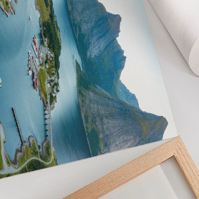 Affiche décorative Fjords, montagnes, ville, paix et harmonie