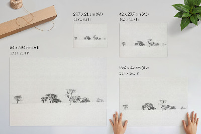 Affiche décorative Paysage minimaliste, arbres d'hiver, paix
