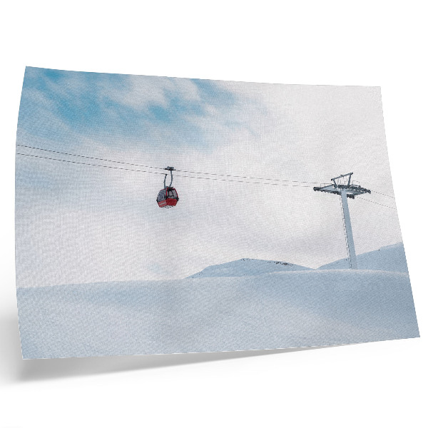 Affiche et poster Montagnes, téléphérique, ciel, contraste de couleurs dynamique
