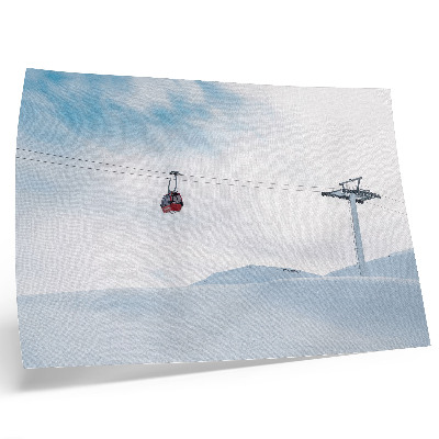 Affiche et poster Montagnes, téléphérique, ciel, contraste de couleurs dynamique