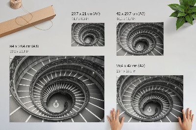 Affiche et poster élégance architecturale des escaliers en colimaçon