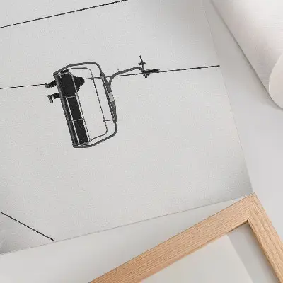 Affiche décorative paysage d'hiver minimaliste sur le thème de la solitude et de la paix