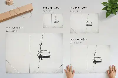 Affiche décorative paysage d'hiver minimaliste sur le thème de la solitude et de la paix