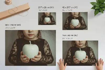 Affiche fille aux fruits blancs dans une atmosphère mystérieuse