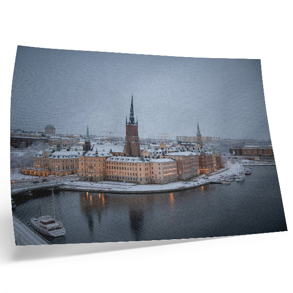 Affiche et poster Ville d'hiver, architecture pittoresque et harmonieuse
