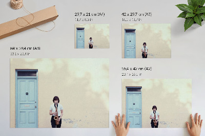 Affiche décorative Minimalisme, couleurs vives, calme, musique à la porte