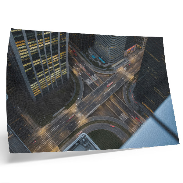 Affiche décorative Panorama urbain vu du ciel, lumières nocturnes, modernité