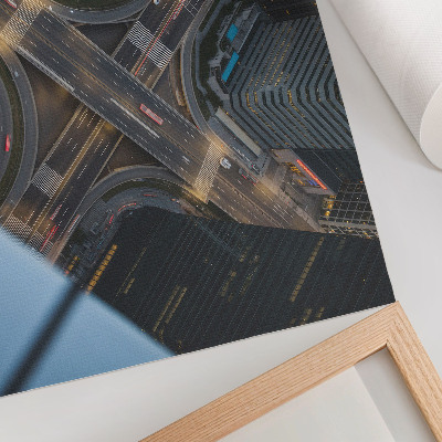 Affiche décorative Panorama urbain vu du ciel, lumières nocturnes, modernité