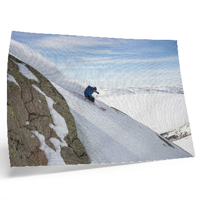 Affiche et poster Skieurs, sommets blancs, ciel bleu, harmonie