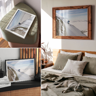 Affiche et poster Skieurs, sommets blancs, ciel bleu, harmonie