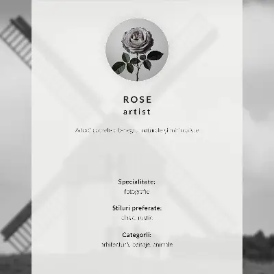 Affiche représentant un moulin à vent noir et blanc dans un champ avec des chevaux