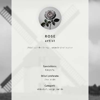 Affiche Un moulin à vent noir et blanc dans un champ avec des chevaux