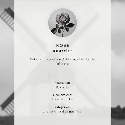 Affiche représentant un moulin à vent noir et blanc dans un champ avec des chevaux