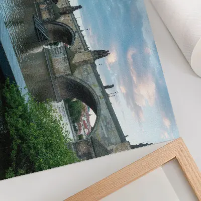 Affiche et poster pont sur la rivière avec une architecture historique dans une ambiance paisible