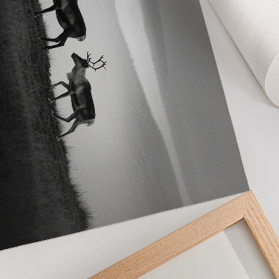 Affiche et poster Renne sur une colline composition minimaliste