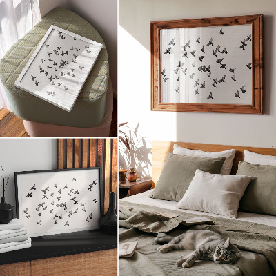 Affiche décorative Oiseaux en vol Harmonies élégantes en noir et blanc