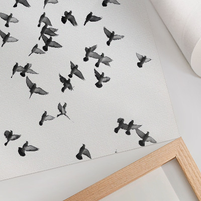 Affiche décorative Oiseaux en vol Harmonies élégantes en noir et blanc