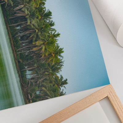 Affiche décorative Palmiers tropicaux, eau calme, ciel harmonieux