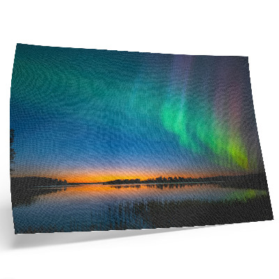 Affiche Aurore boréale au-dessus du lac, une atmosphère magique