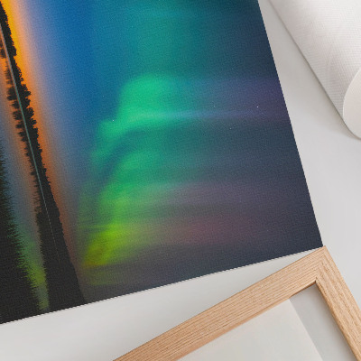 Affiche Aurore boréale au-dessus du lac, une atmosphère magique