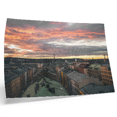 Affiche et poster Coucher de soleil sur les couleurs du panorama urbain