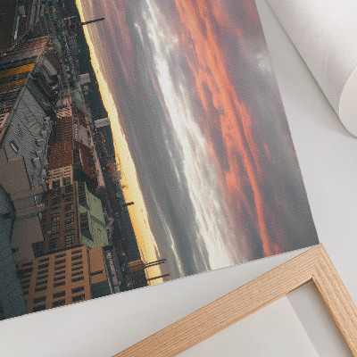 Affiche et poster Coucher de soleil sur les couleurs du panorama urbain