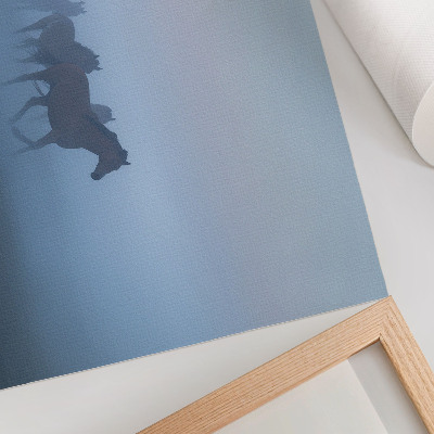 Affiche décorative Chevaux dans le brouillard, une composition apaisante empreinte de paix