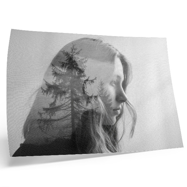 Affiche décorative Portrait en noir et blanc d'une élégance subtile