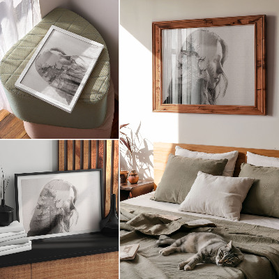 Affiche décorative Portrait en noir et blanc d'une élégance subtile