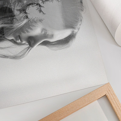 Affiche décorative Portrait en noir et blanc d'une élégance subtile