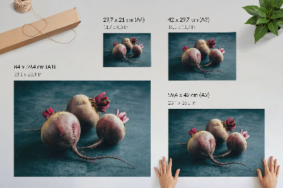 Affiche et poster Trois betteraves, la beauté brute et minimaliste de la nature