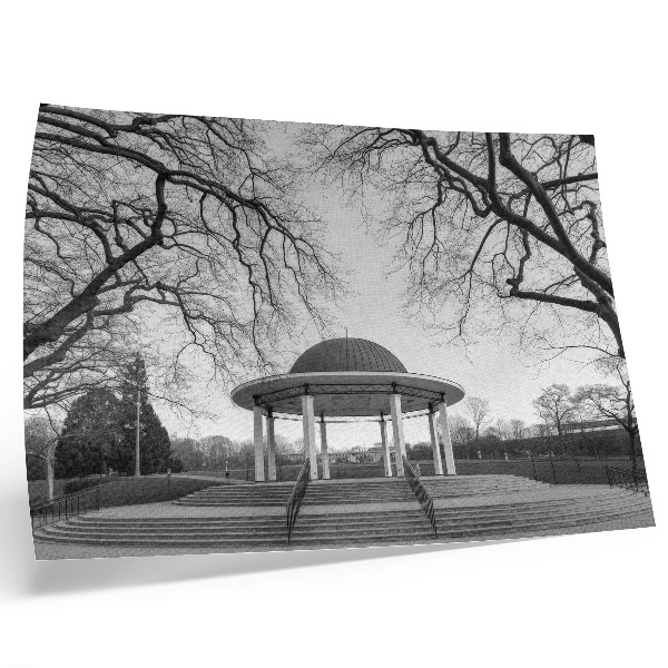 Affiche décorative Élégante gloriette symétrique, nuances de noir et blanc