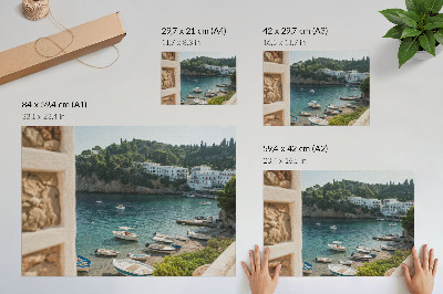 Affiche Baie des bateaux, collines méditerranéennes