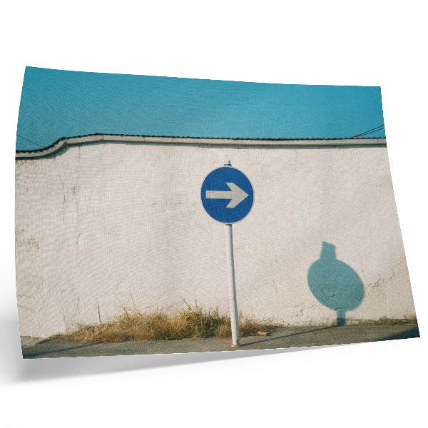 Affiche et poster Une pancarte minimaliste sur un mur blanc