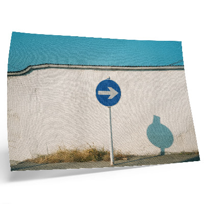 Affiche et poster Une pancarte minimaliste sur un mur blanc