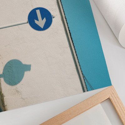 Affiche et poster Une pancarte minimaliste sur un mur blanc