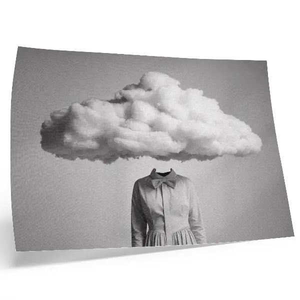 Affiche et poster motif minimaliste surréaliste avec un nuage blanc