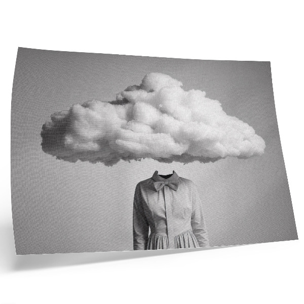 Affiche et poster motif minimaliste surréaliste nuage blanc