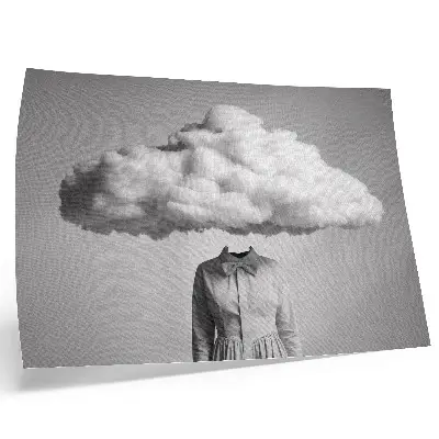 Affiche et poster motif minimaliste surréaliste avec un nuage blanc