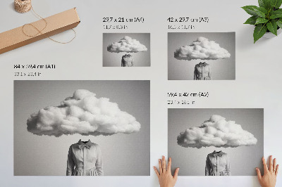 Affiche et poster motif minimaliste surréaliste nuage blanc