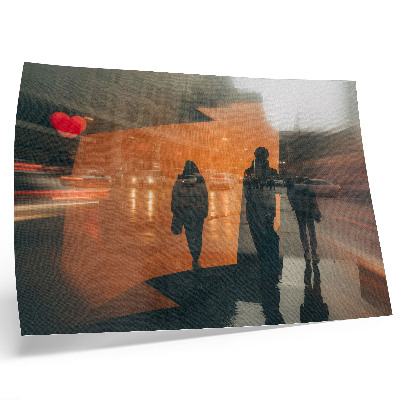 Affiche et poster La ville au crépuscule, reflets orange néon