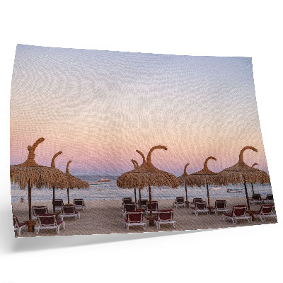 Affiche décorative Mer d'azur calme, horizon rose délicat