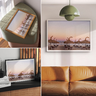 Affiche décorative Mer d'azur calme, horizon rose délicat